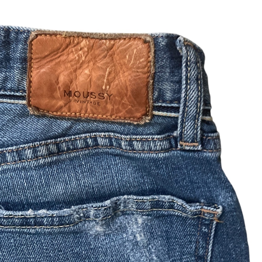 Moussy Vintage Hammond Skinny Jeans Distressed Raw Hem Denim Size 25 - Picture 10 of 14